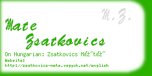 mate zsatkovics business card